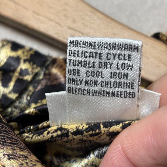 Nicola Blouse 14 Abstract Print Gold Black Glam Vintage Statement Classic - Picture 4 of 8